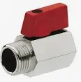 VALVULA ESFERA MINI PN16 H-H MANDO MTALICO ROJO 1/4"